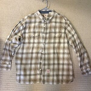 Levi's Men's Casual Plaid Shirt - Tan and Black